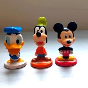 Vintage Mini bobbleheads Disney/Kelloggs Mickey Mouse, Donald Duck et Dingo